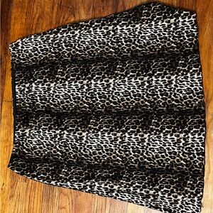 I.N. Studio Black and Brown Animal Print A-Line Skirt